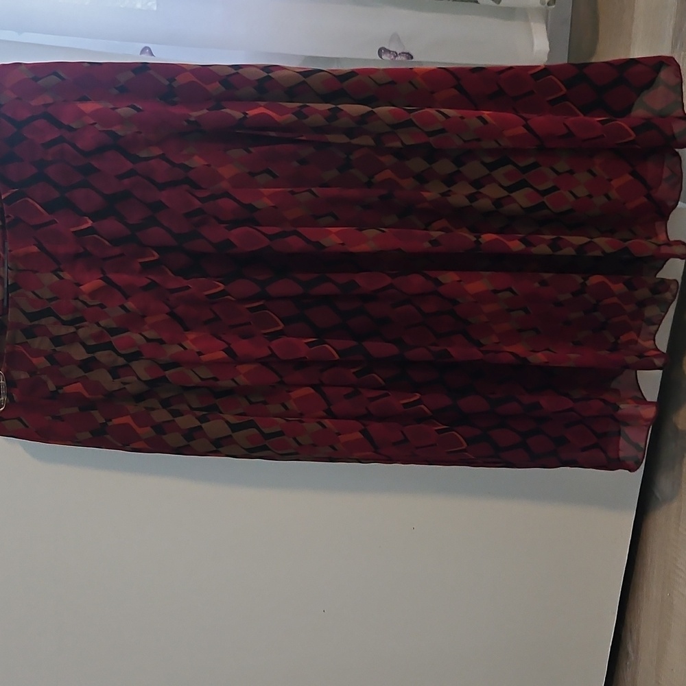 Le Chateau Red and Black A-Line Skirt